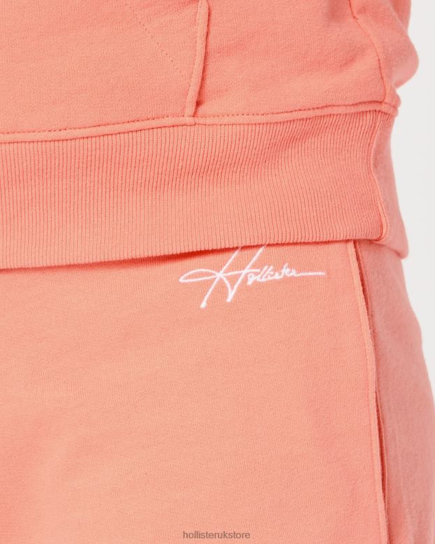 Bottoms Hollister Men Terry Fleece Logo Shorts 5\\ 488201221 Coral